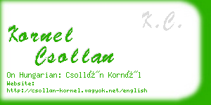 kornel csollan business card